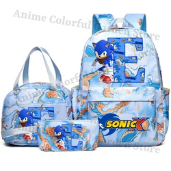 Mochila escolar con estuche y lonchera tipo bento moderna