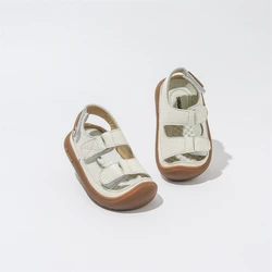 Sandalias de piel para bebé con suela blanda antideslizante