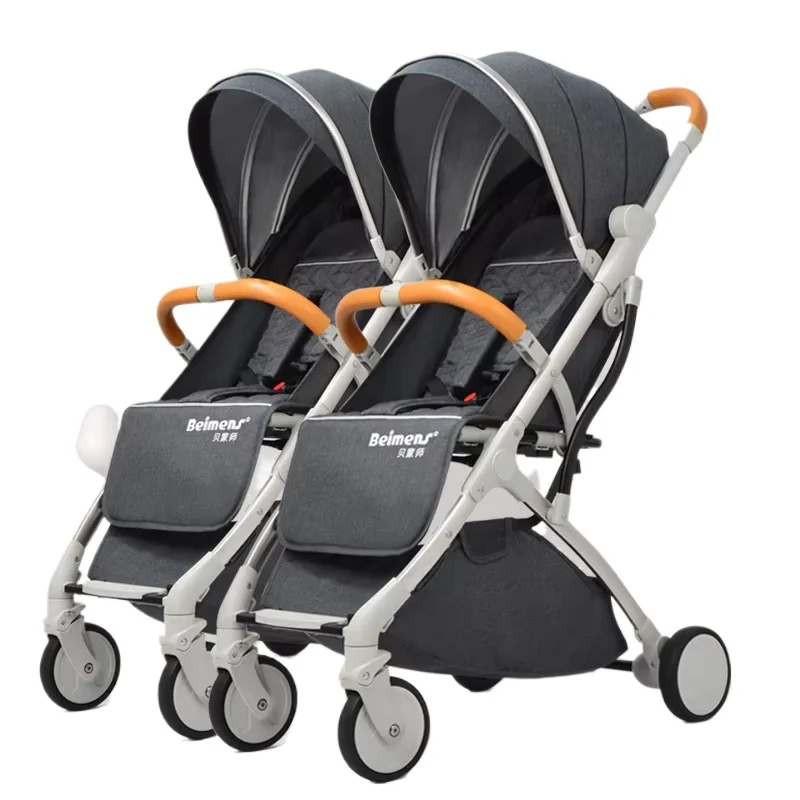 Cochecito de gemelos reclinable y plegable – Fácil de transportar - imagen 3