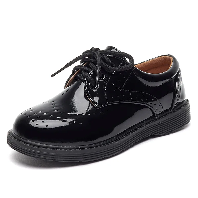 Zapatos de cuero para niños de vestir planos estilo británico