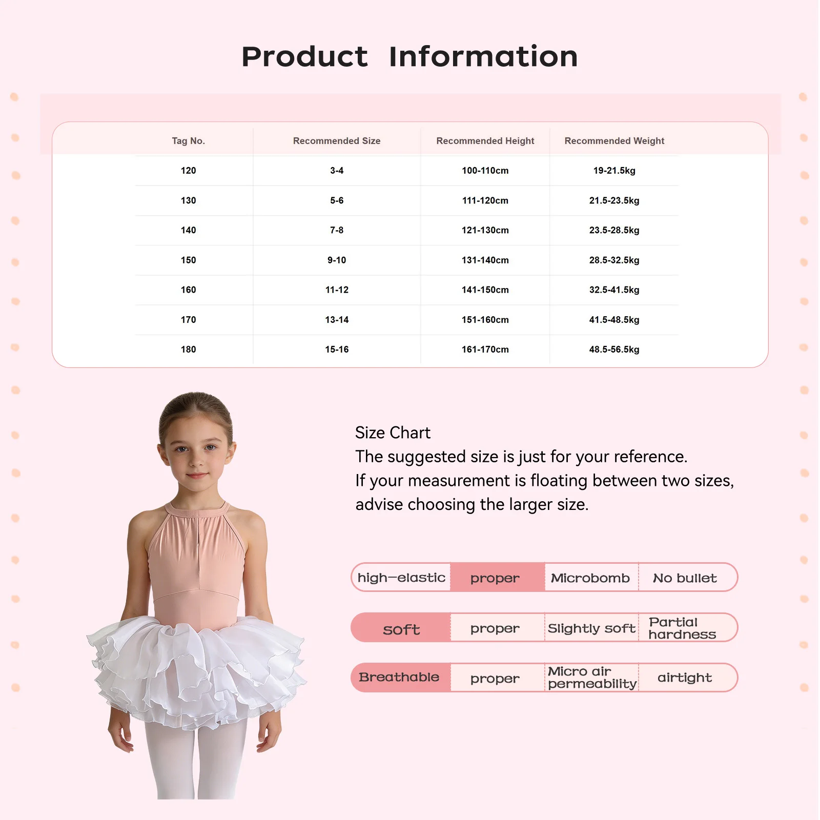 Traje de ballet para niñas con leotardo y falda en capas