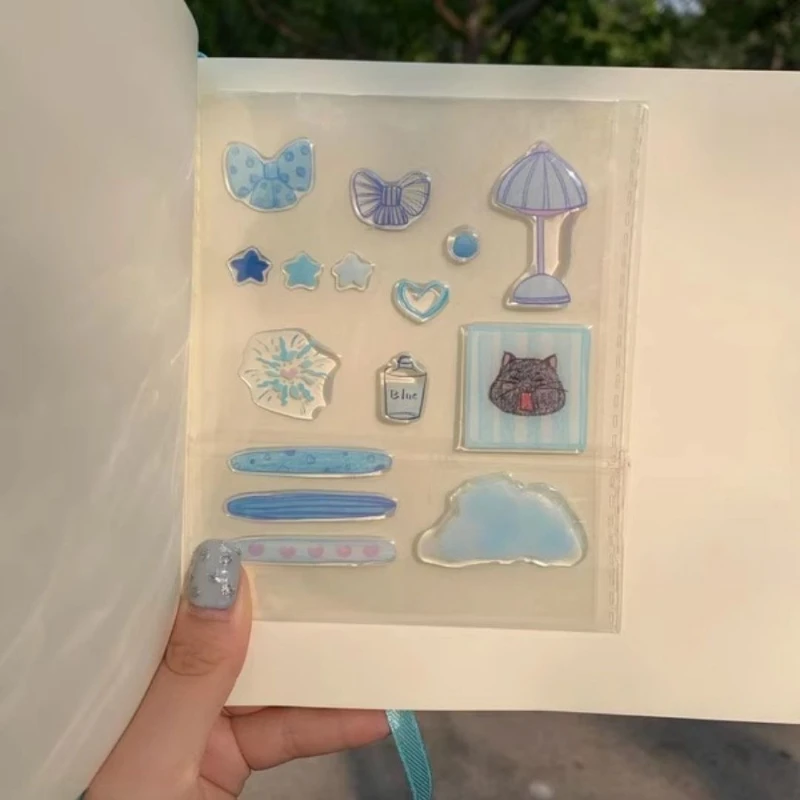 Pegatinas infantiles de gel curativo azul románticas para manualidades - imagen 5