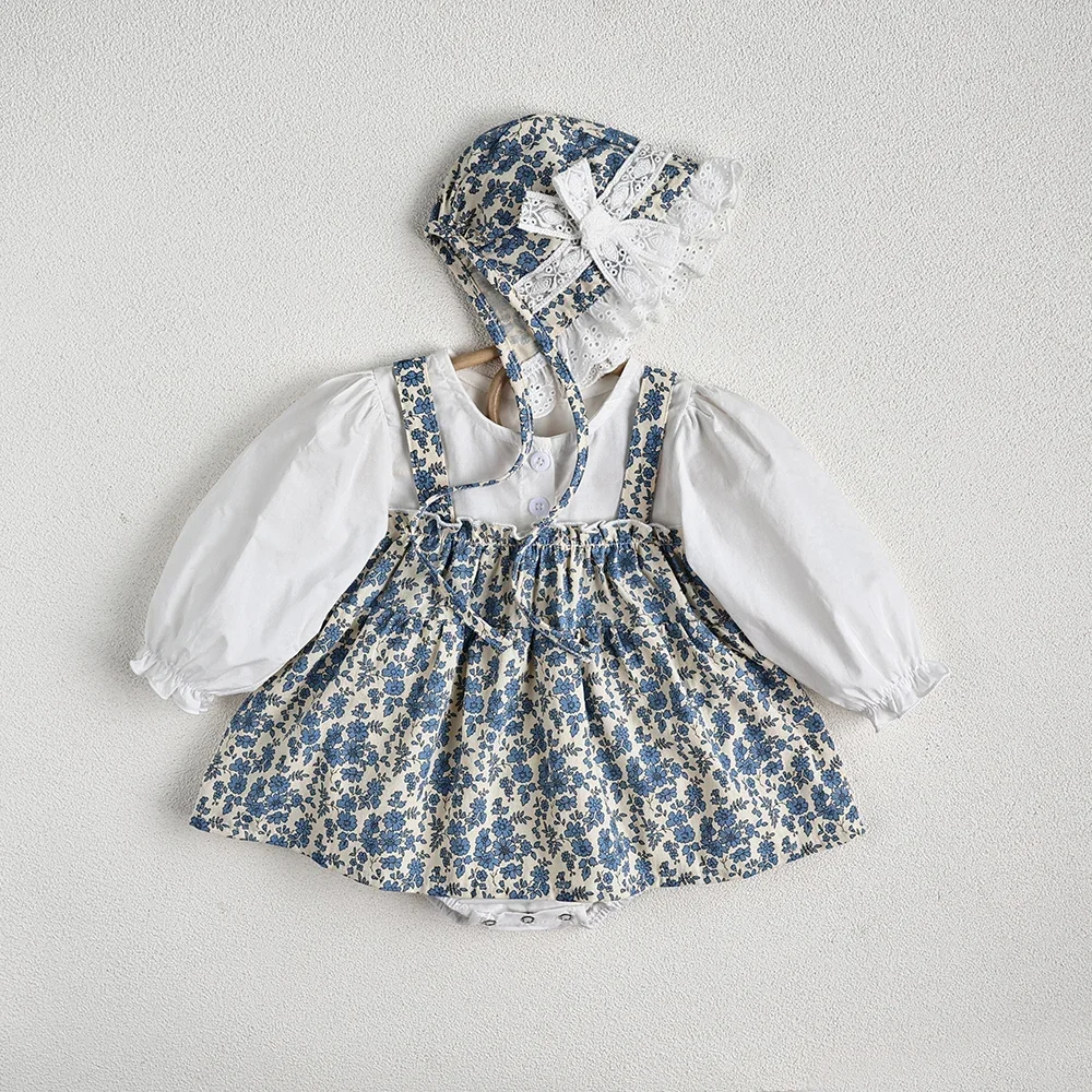 MILANCEL Body floral manga larga para bebé niña con sombrero