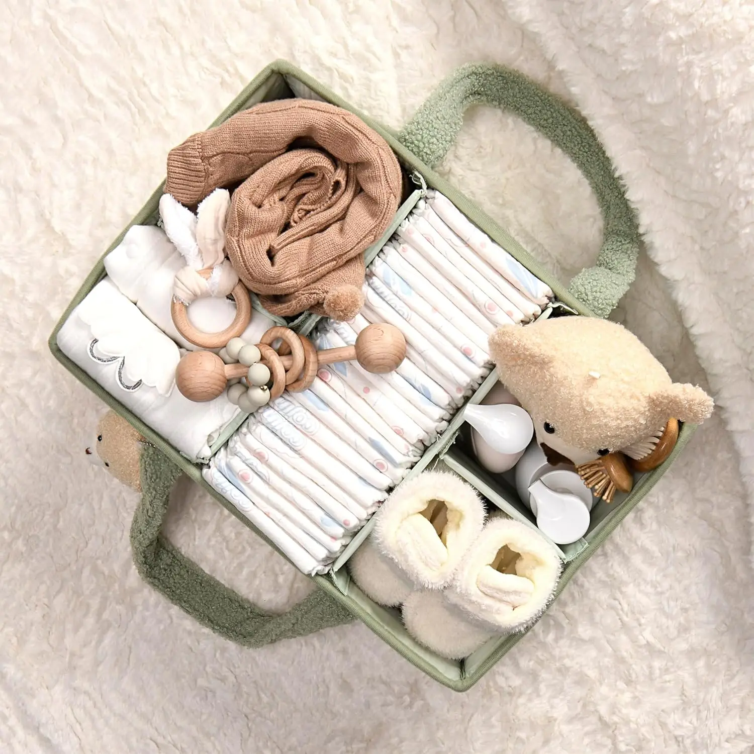 Organizador de pañales portátil con asa para bebé y recién nacidos - imagen 4