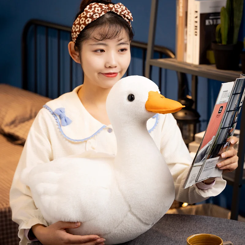 Peluche de pato blanco suave y tierno para niños, almohada de animal - imagen 5