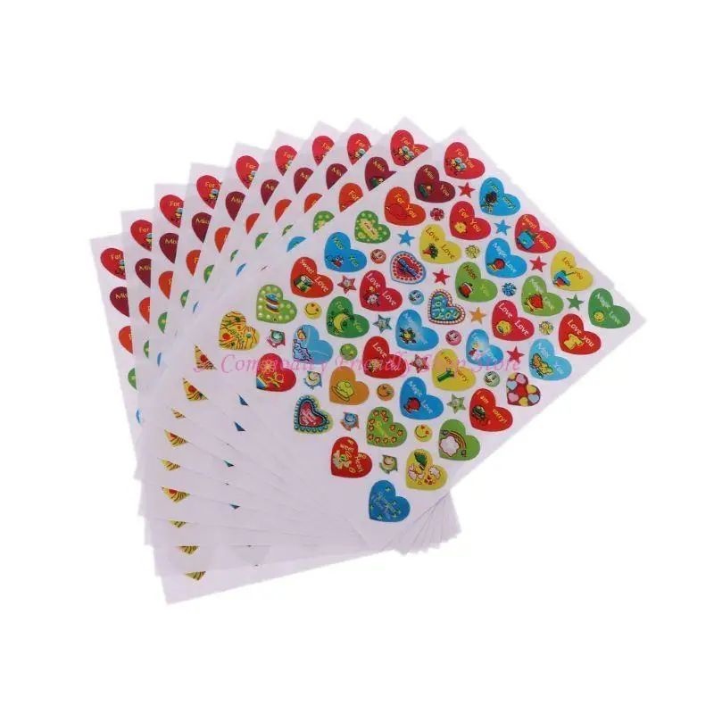 Pegatinas infantiles de corazones para recompensas, fáciles de quitar - imagen 2