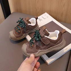 Zapatillas infantiles antideslizantes de suela suave y malla