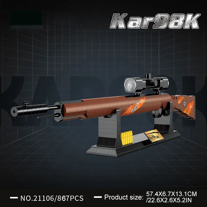 Bloques de construcción militar estilo AK47, juguete educativo DIY
