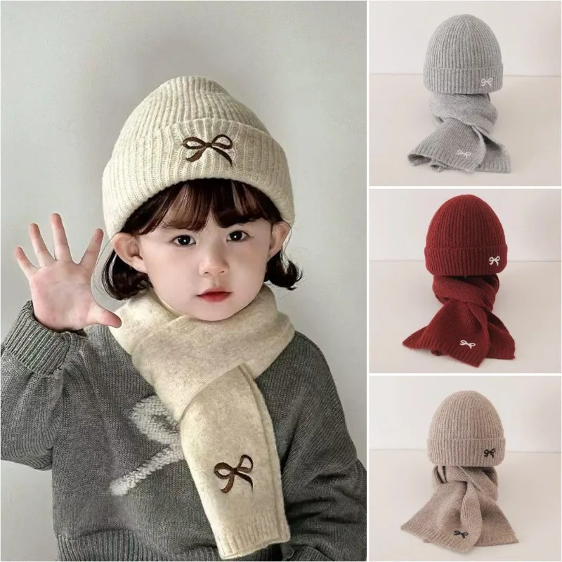 Conjunto gorro y bufanda de punto para bebé - estilo coreano - imagen 5