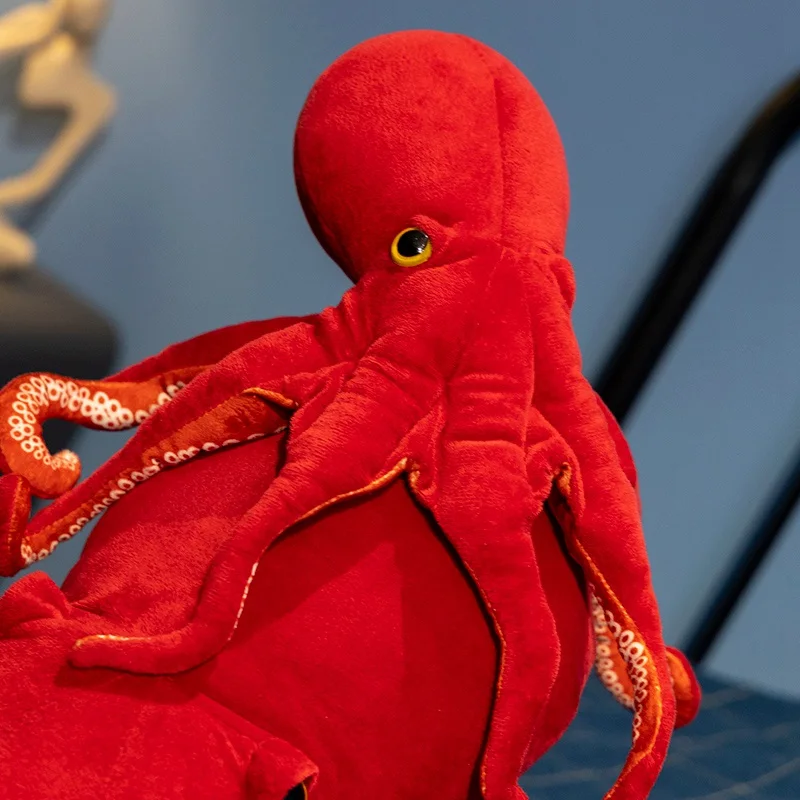Peluche de pulpo rojo suave con forma de almohada para niños