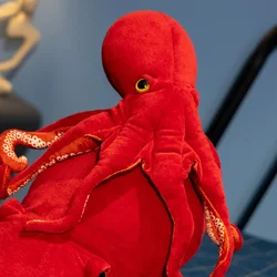 Peluche de pulpo rojo suave con forma de almohada para niños