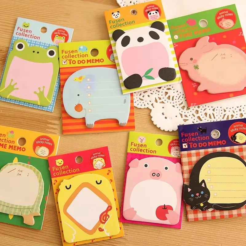 Pegatinas de animales para notas y cuadernos pequeños divertidos