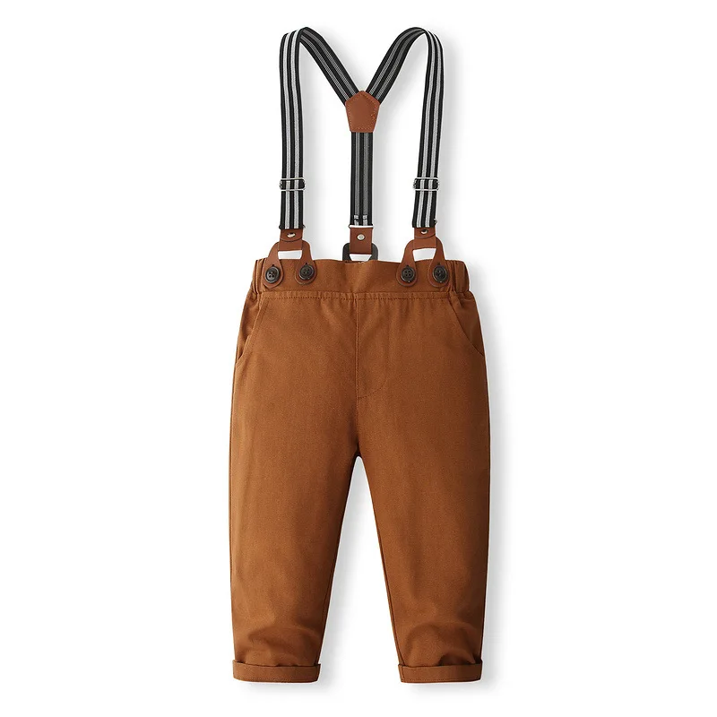 Conjunto niño algodón estampado entretiempo con tirantes y corbata - imagen 4