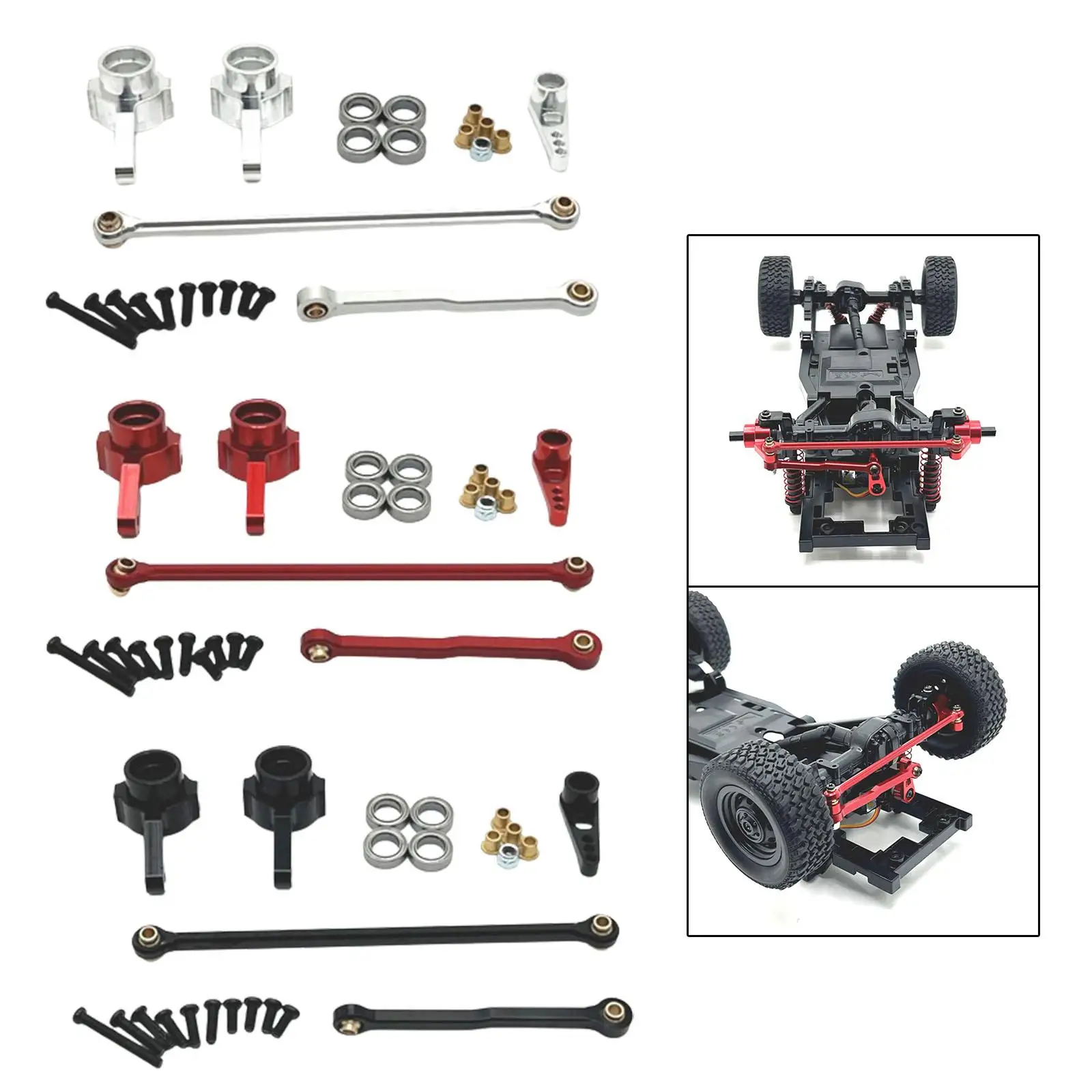 Conjunto de dirección RC metálico con servomotor para crawler - imagen 2