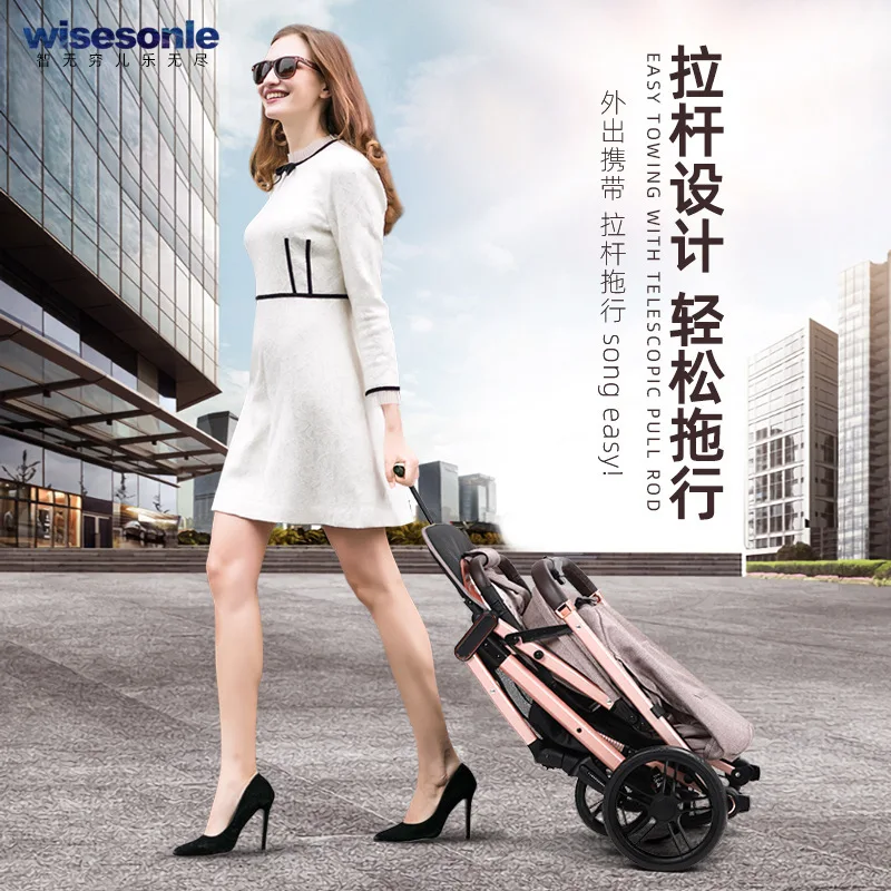 Carrito de bebé plegable bidireccional y compacto para viajar - imagen 4