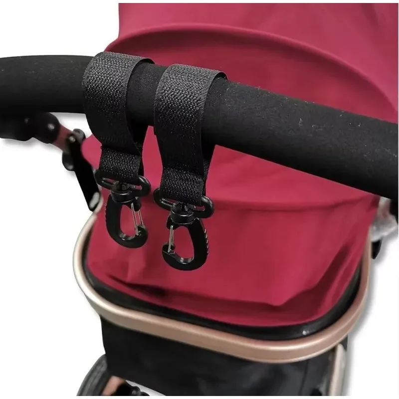 Ganchos para cochecito con clips mosquetón y hebillas organizadoras