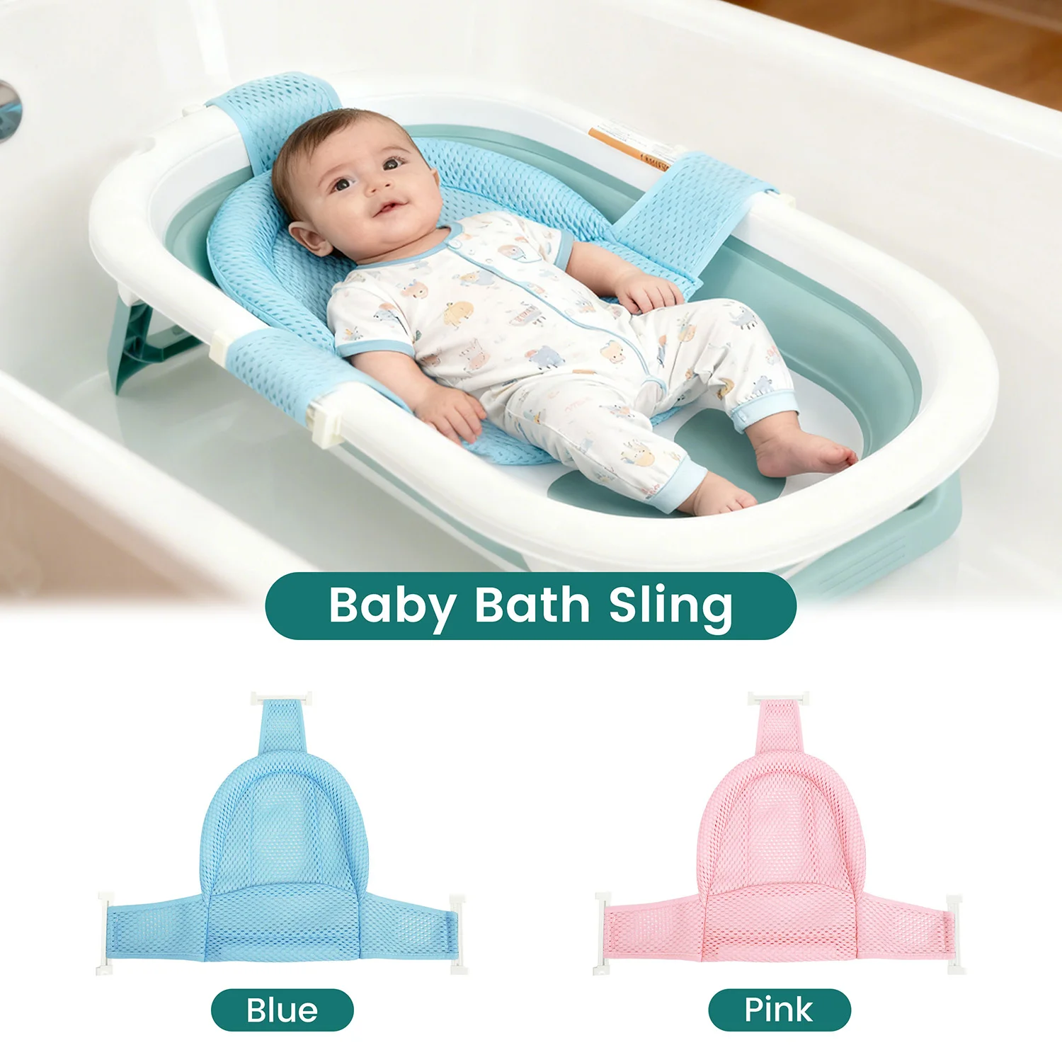 Soporte para baño de bebé antideslizante con cojín flotante - imagen 5