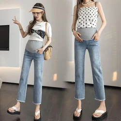 Vaqueros de maternidad rectos denim elástico para otoño