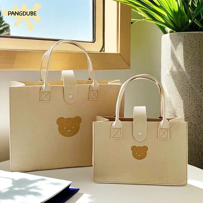 Bolsa maternal de fieltro con oso tierno para bebé - imagen 4