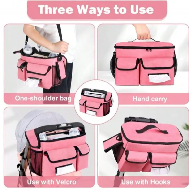 Bolsa para cochecito impermeable de gran capacidad, bolso mamá - imagen 5