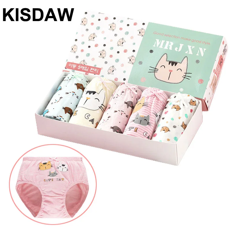 Set de 5 calzoncillos de algodón con dibujos animados para niñas
