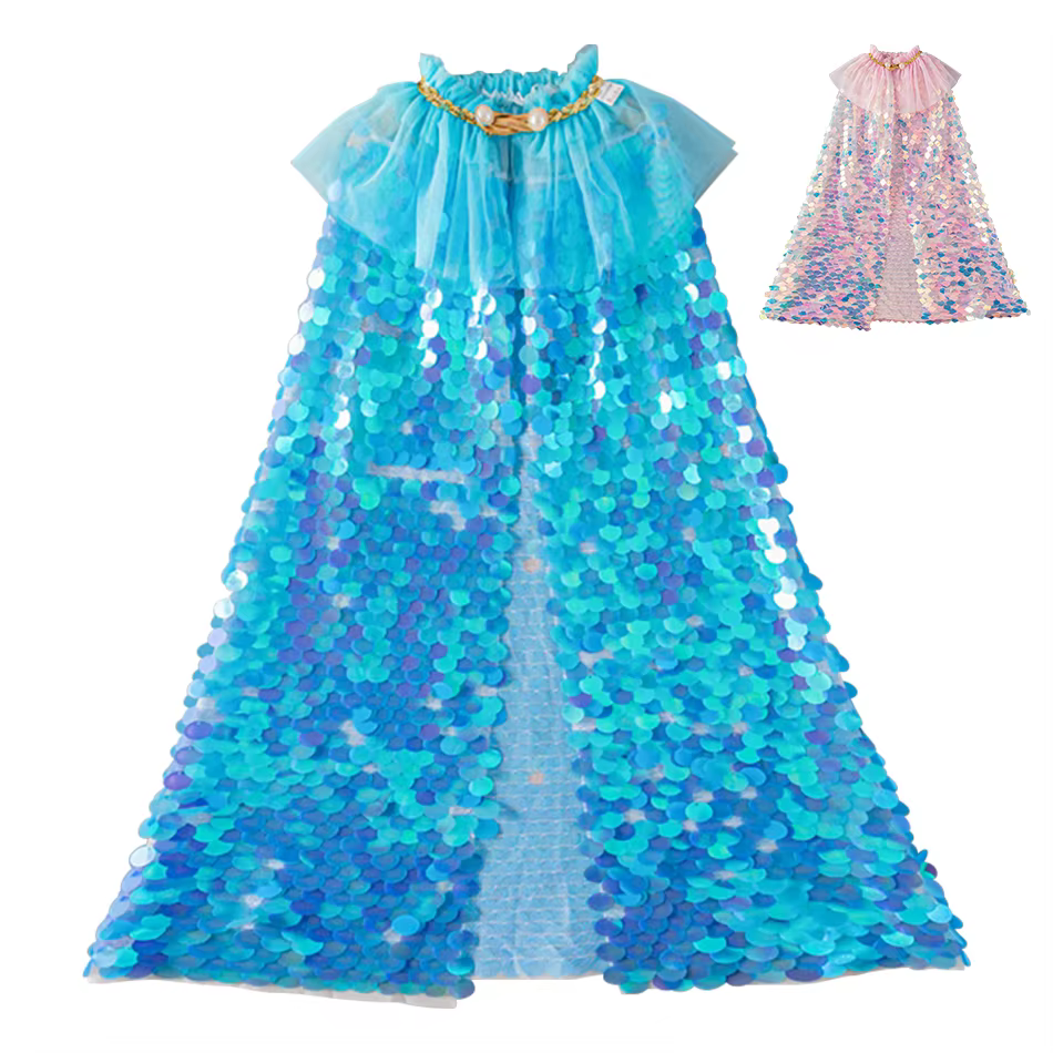 Capa de princesa con lentejuelas para disfraz infantil - imagen 3