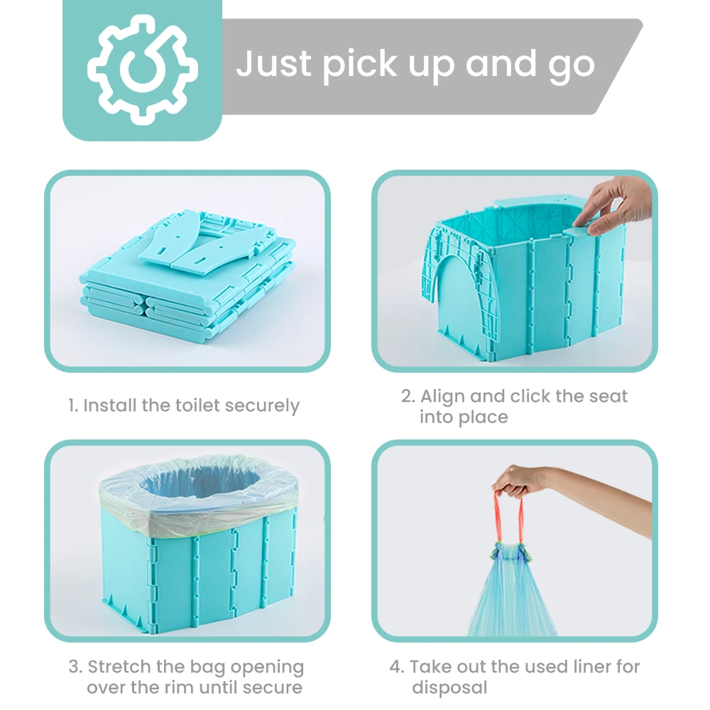 Orinal de viaje plegable para niños lavable, reutilizable - imagen 5