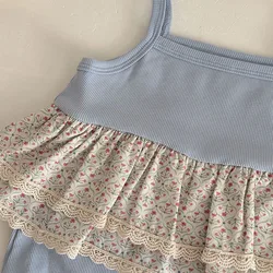 Body de verano bebé con encaje floral y tejido ventilado