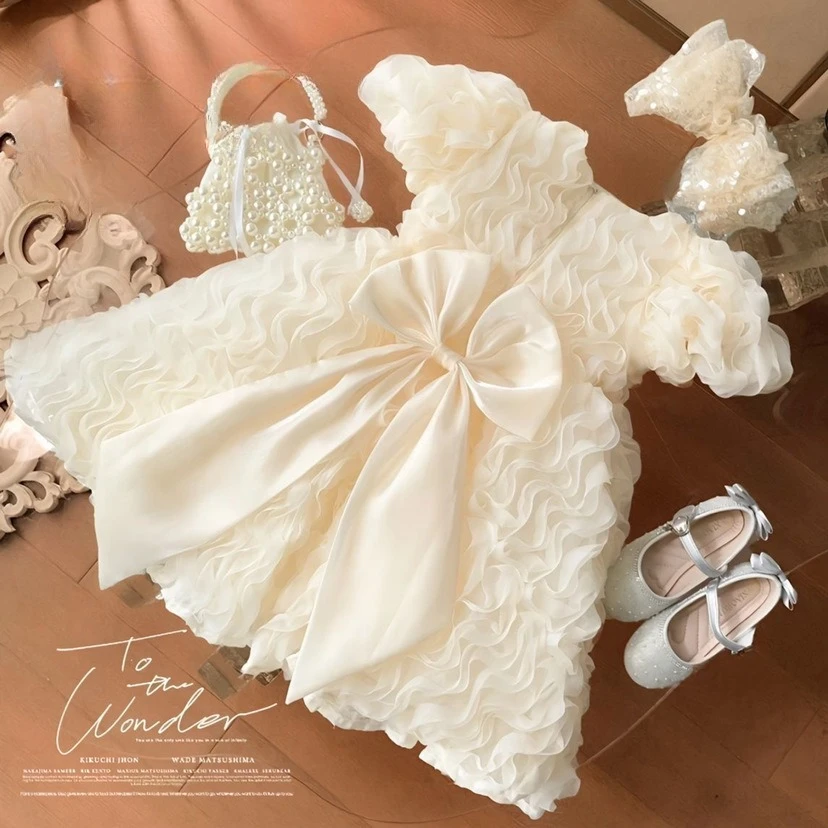 Vestido de verano para niña con mangas abullonadas estilo princesa - imagen 4