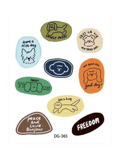 Pegatinas decorativas de perrito pintadas a mano estilo INS - imagen 3