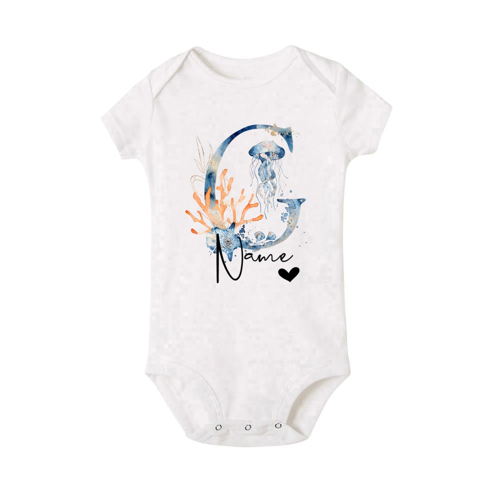 Mono bebé personalizado con nombre y estampado de animales del océano - imagen 3
