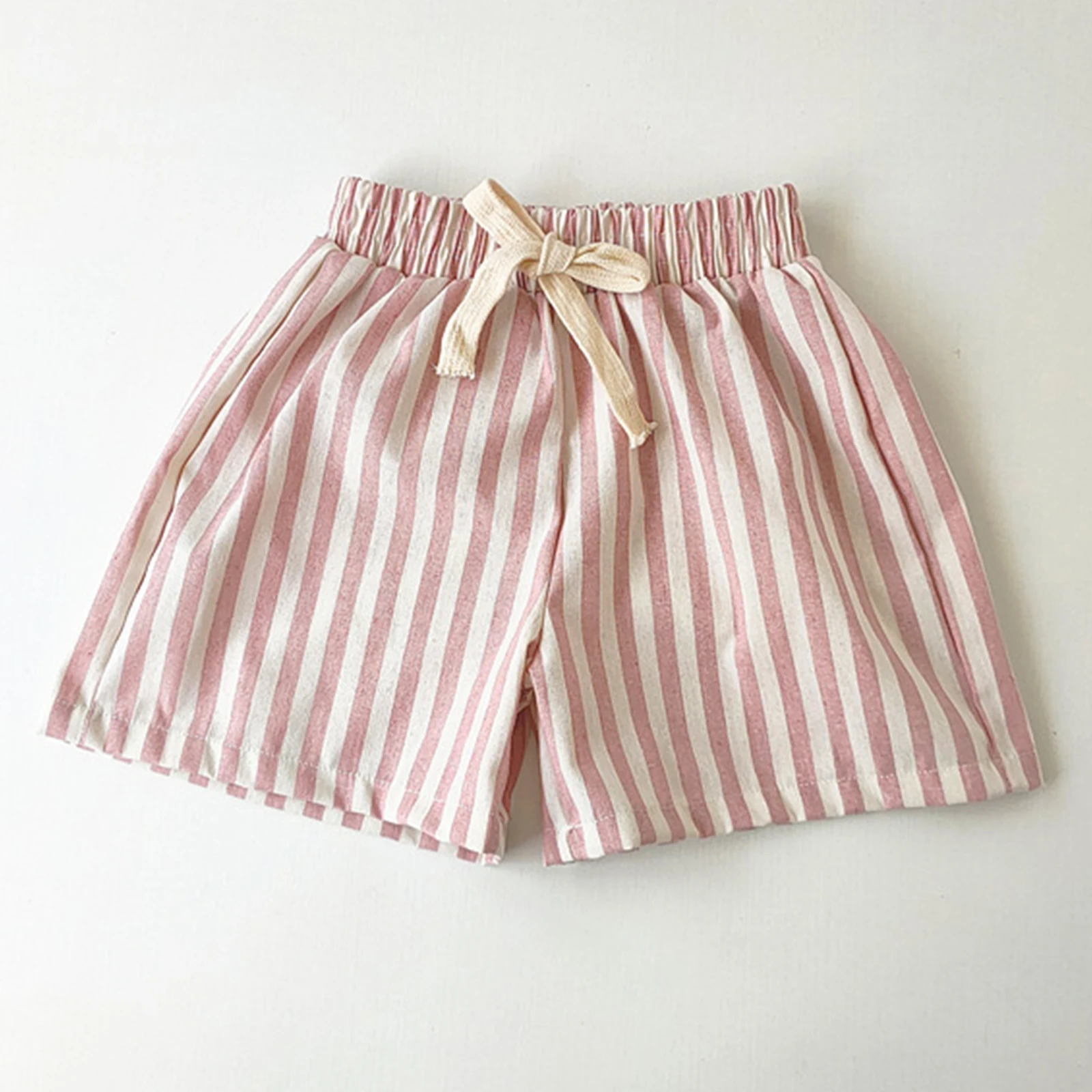 Pantalones cortos a rayas de verano con cordón y cintura elástica - imagen 4