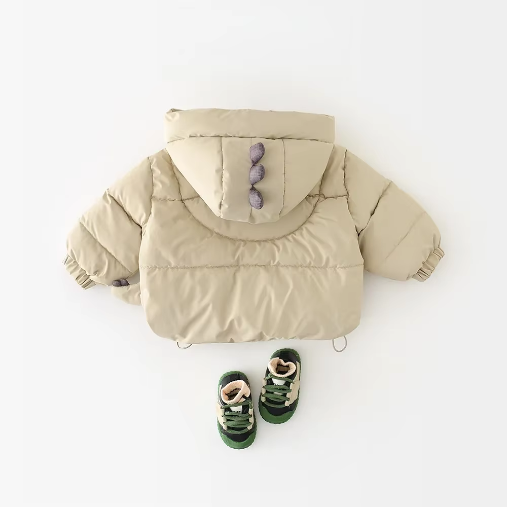 Abrigo acolchado infantil con capucha – Estampado dinosaurio