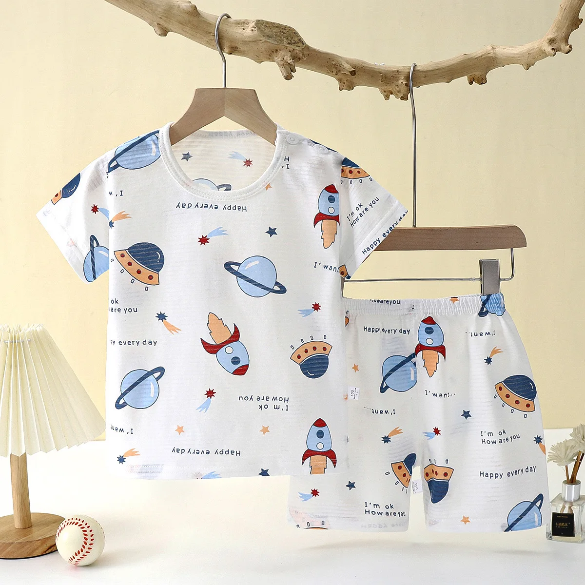 Pijama infantil manga corta – Algodón suave con dibujos animados - imagen 3