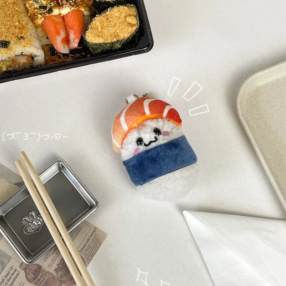 Llavero de peluche estilo sushi en tonos alegres