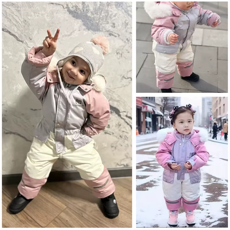 Mono de esquí impermeable con capucha para bebé y niño - imagen 3