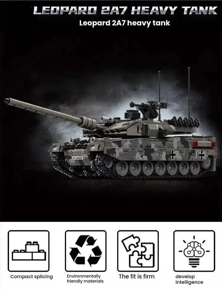 Tanque Leopard 2A7 modelo en ladrillos