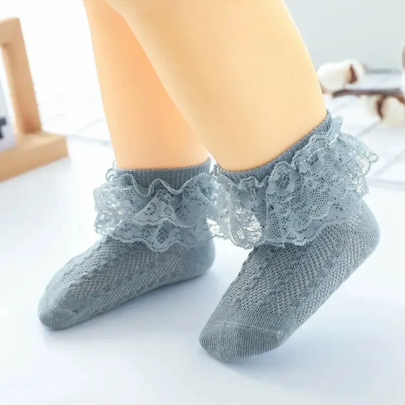 Calcetines de encaje cálido para recién nacidos, con tutú - imagen 3