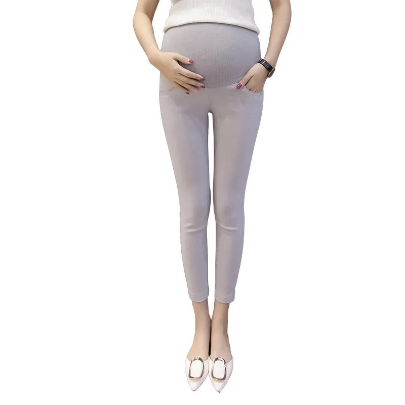 Pantalones de embarazo largos tobillo negros para trabajo de verano - imagen 3