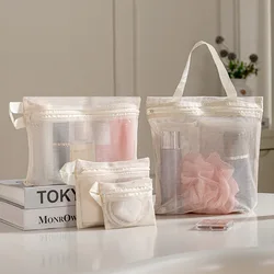 Bolsa de aseo portátil para viajes con asa y gran capacidad práctica