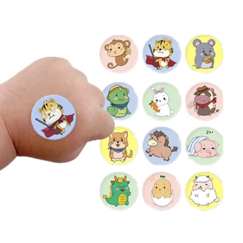 Tirita redonda tono piel con dibujos animados para niños - imagen 3