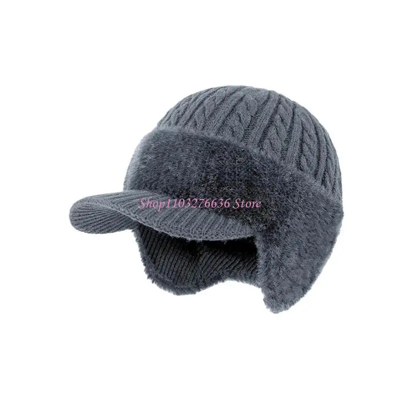 Gorro de punto con orejeras y forro polar para niños