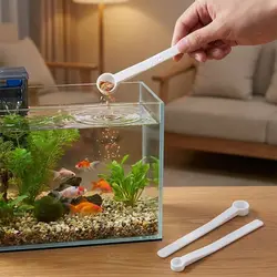 Cucharas medidoras para peces con mango largo y escala precisa