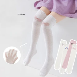 Calcetines altos para niña de algodón fino con dibujos para verano