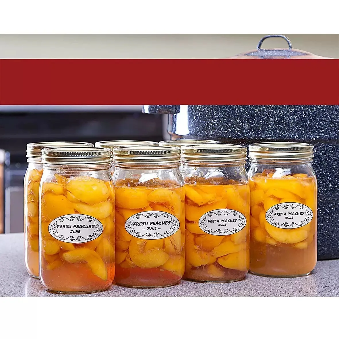 Etiquetas ovaladas blancas para tarros de cocina y conservas - imagen 3