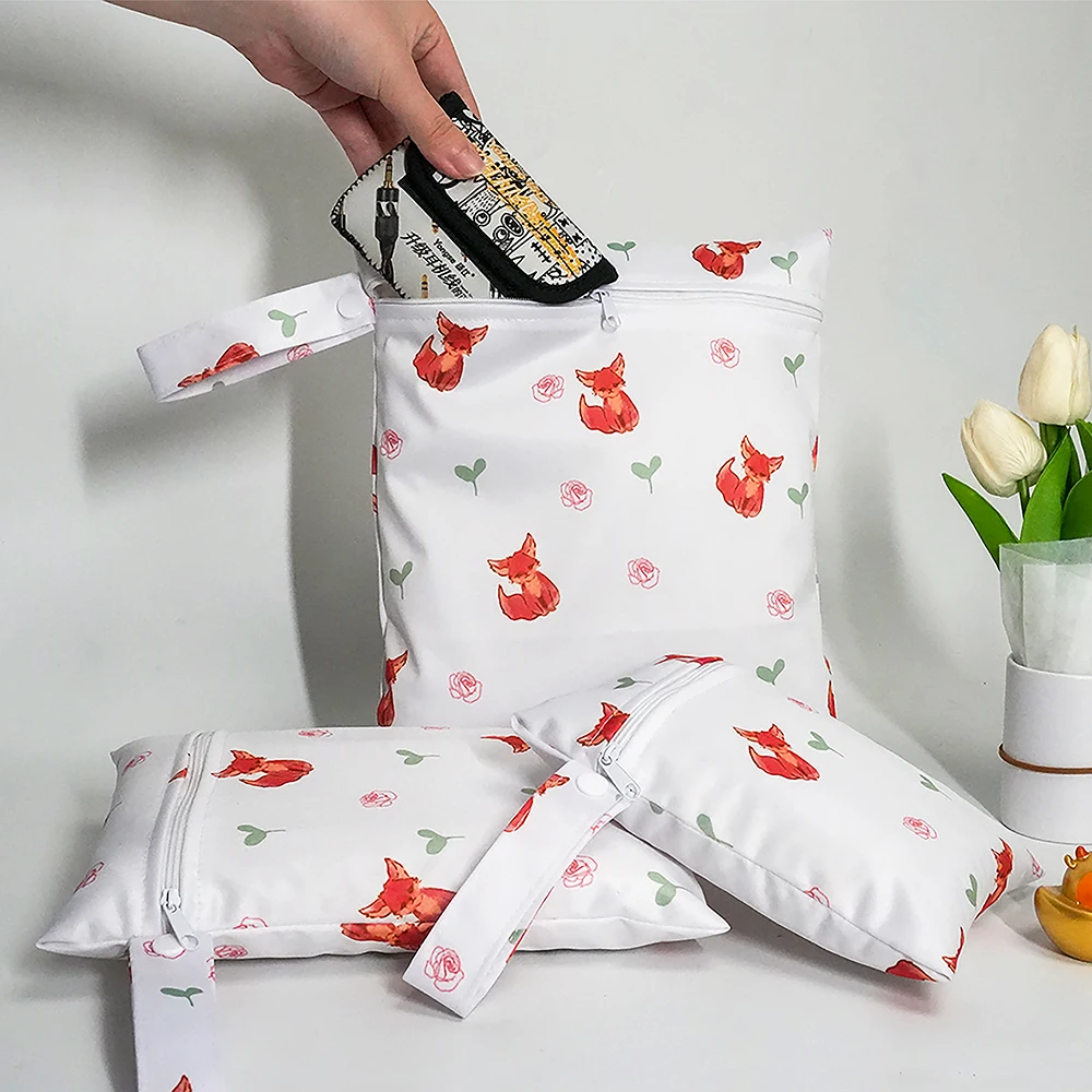 Bolsas de pañales impermeables con estampado de oso y zorro – Pack de 3 - imagen 4