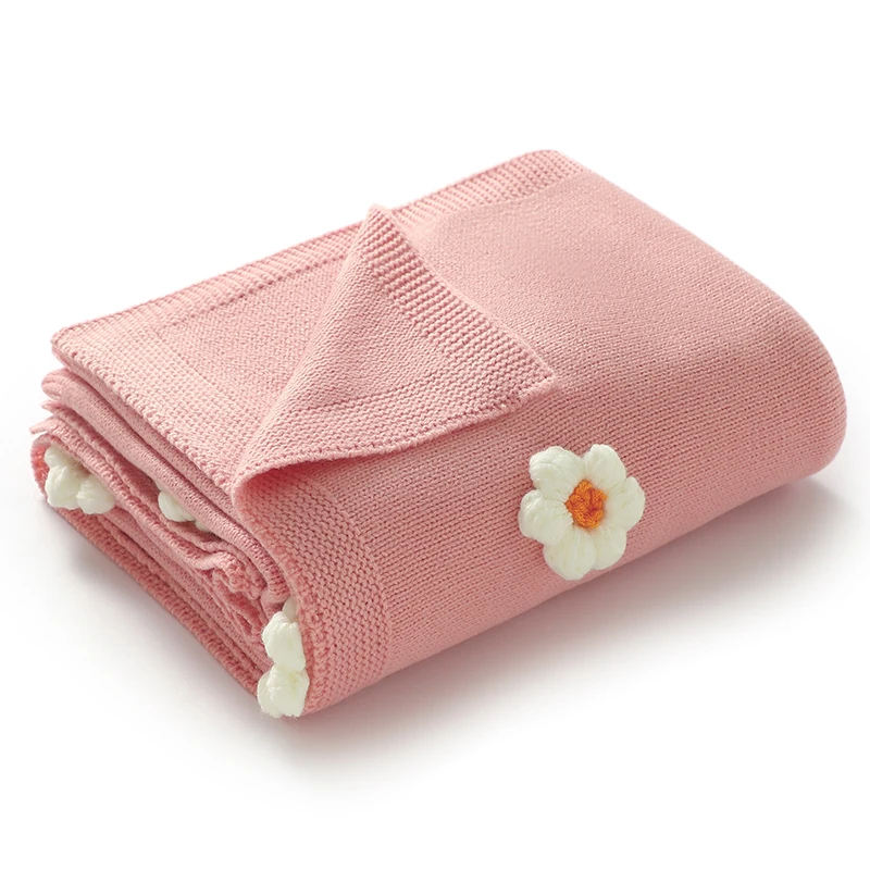 Manta bebé punto floral acolchada para carrito y envoltura suave - imagen 2
