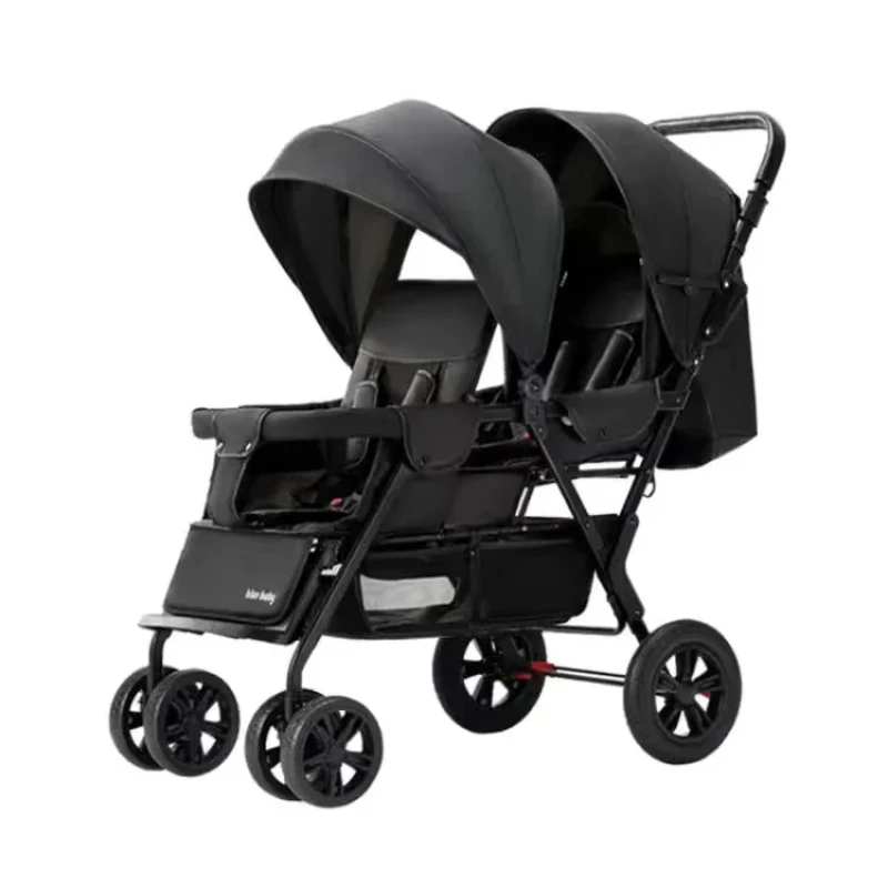 Cochecito doble ligero plegable alto para paseo, reversible - imagen 5