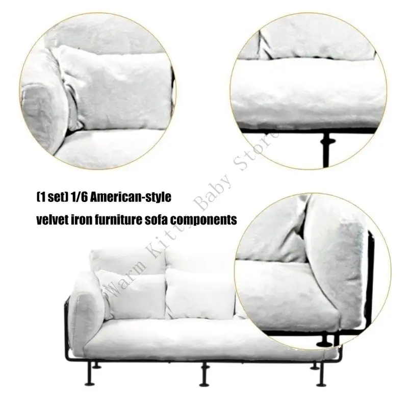 Mini sofá de peluche para casa de muñecas, estilo europeo - imagen 4
