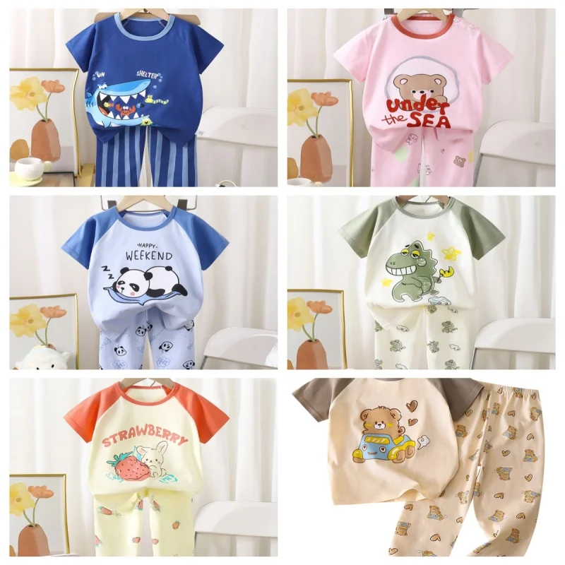 Pijama de verano algodón manga corta para niños